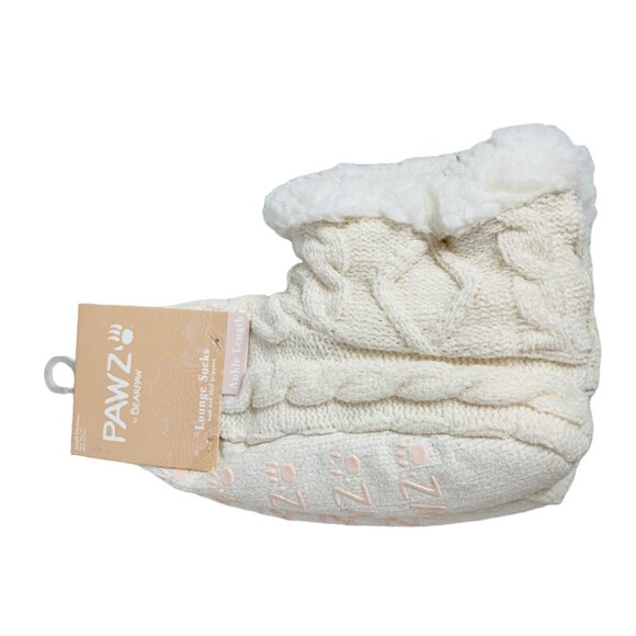 Pawz by Bearpaw Ankle Bootie Sz M Slipper Fisherman Cable Knit Socks Non Skid - Picture 1 of 6